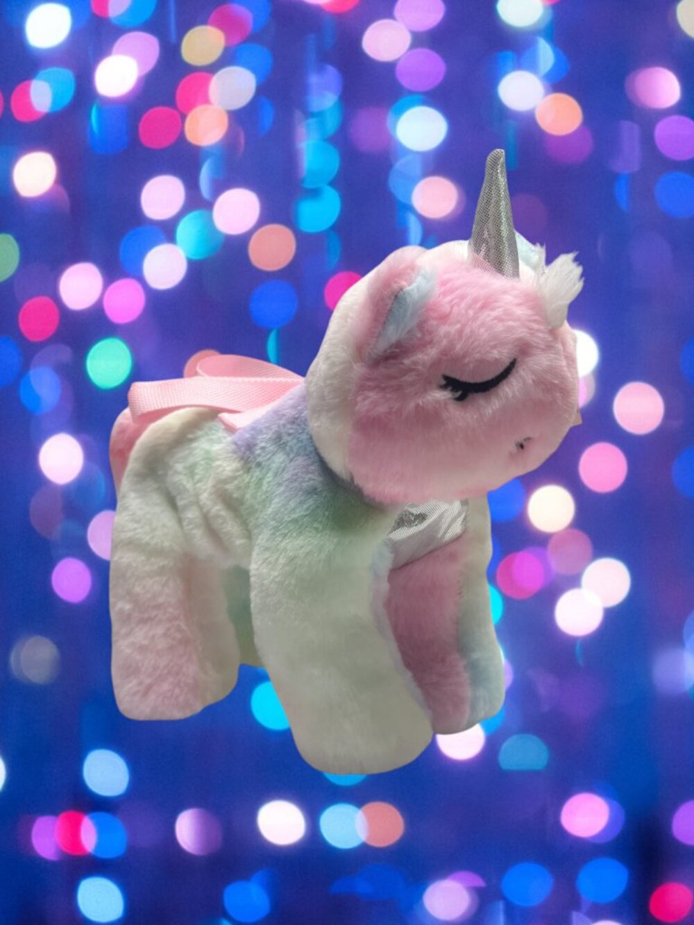 NWT Unicorn Bag Plush Stuffed Animal Purse Tie Dye Rainbow Crossbody Girls #3